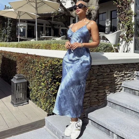 ZARA PRINTED SATIN EFFECT SLIP DRESS sz Small - Picture 3 of 7